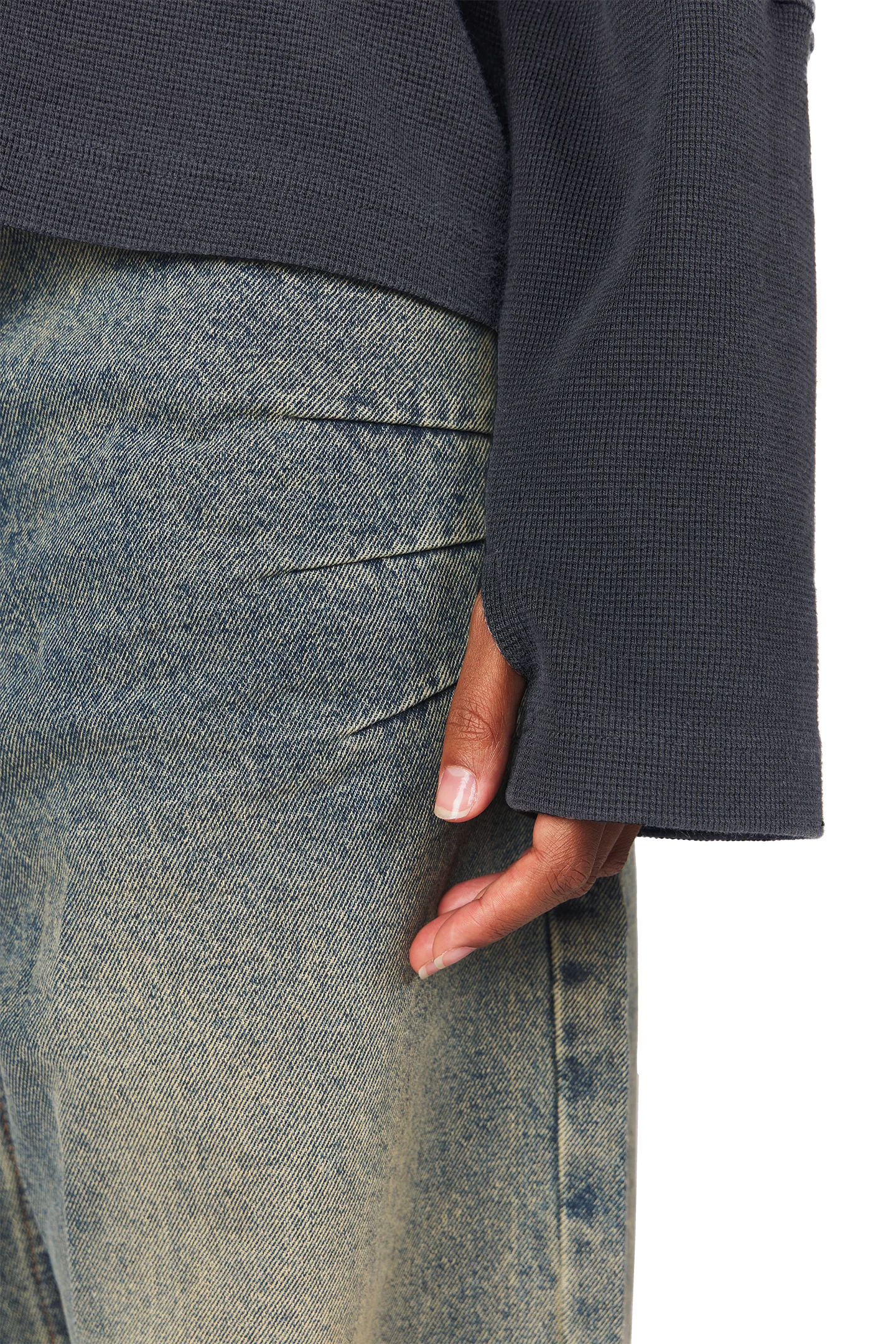 Anthracite Waffle Longsleeve - Image 7