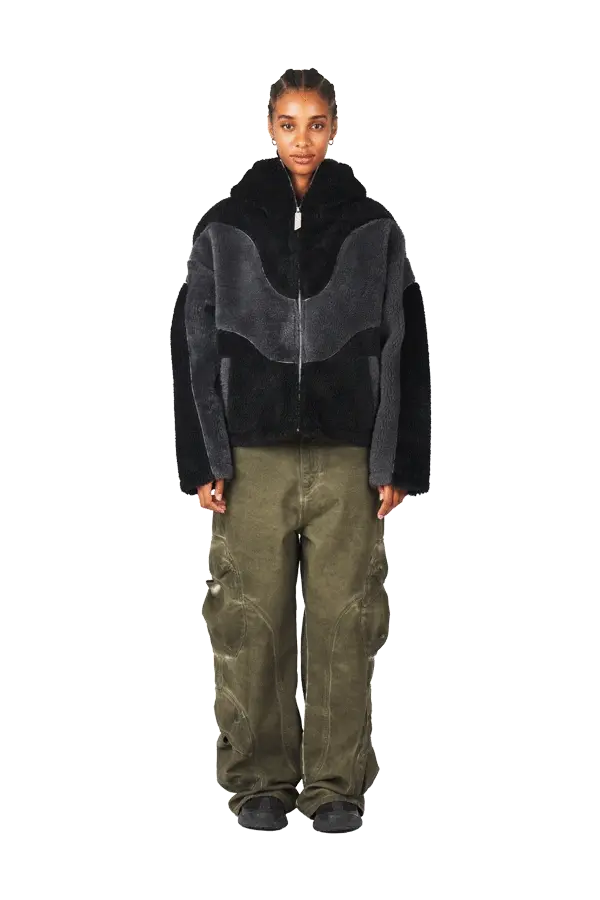 Ash Black Fleece Jacket - Image 3