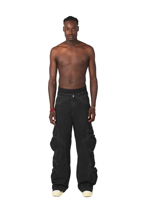 Ash Black Cargo Pants - Image 2
