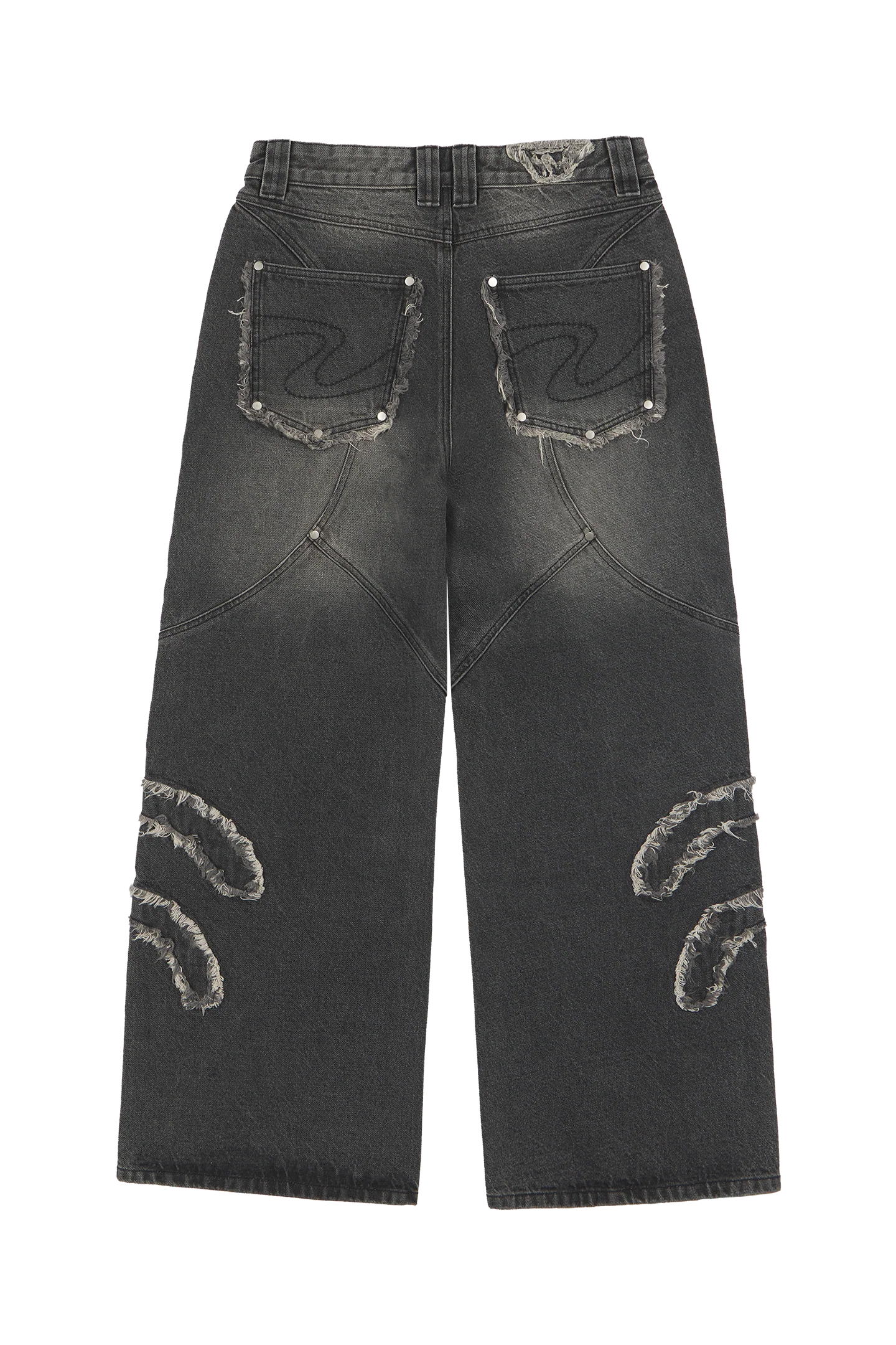 Ash Black Patched Denim Jeans - Image 4
