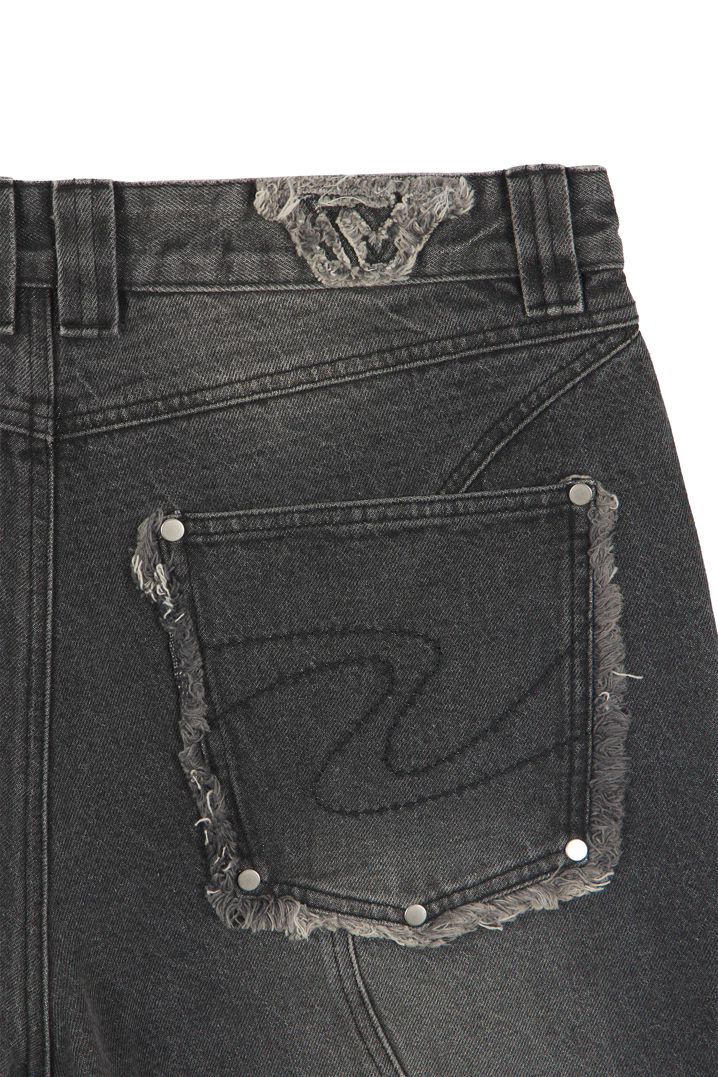 Ash Black Patched Denim Jeans - Image 7