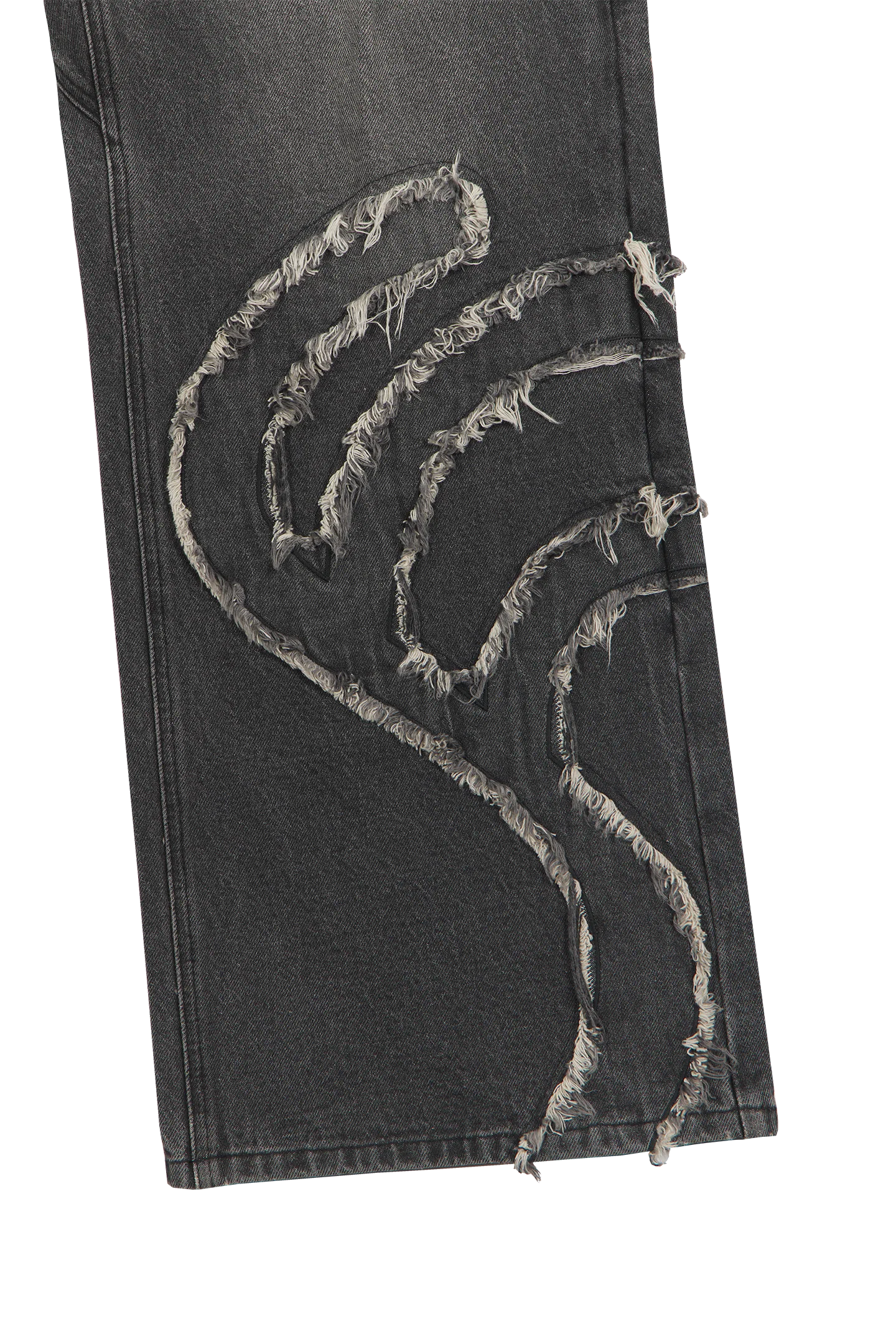 Ash Black Patched Denim Jeans - Image 8
