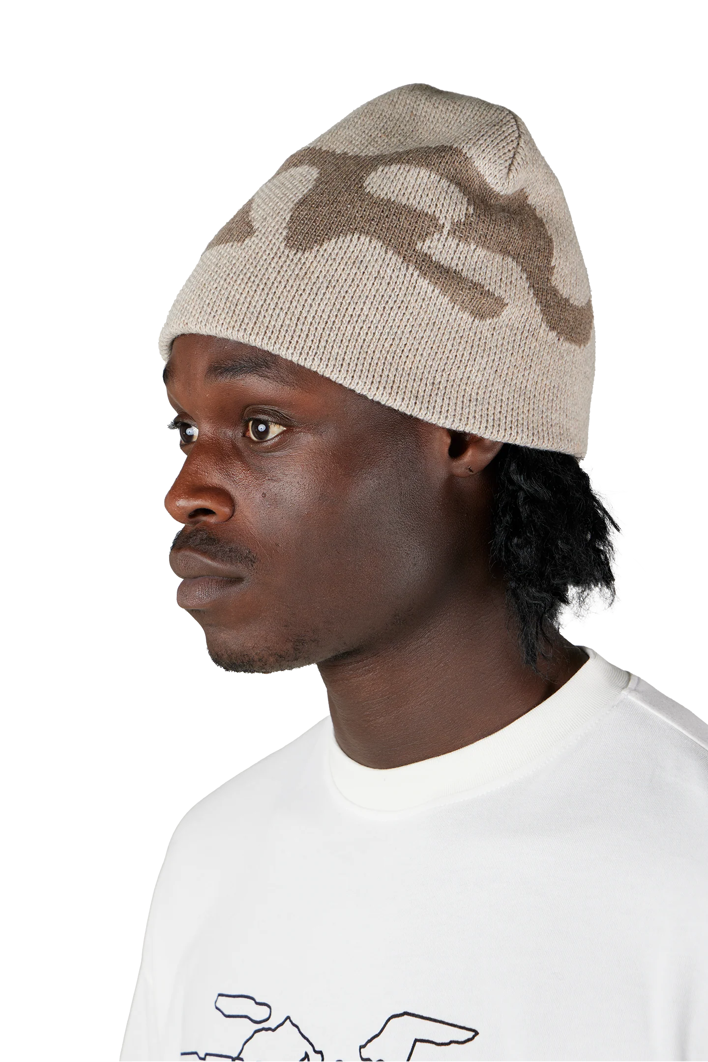 Beige Logo Beanie - Image 3