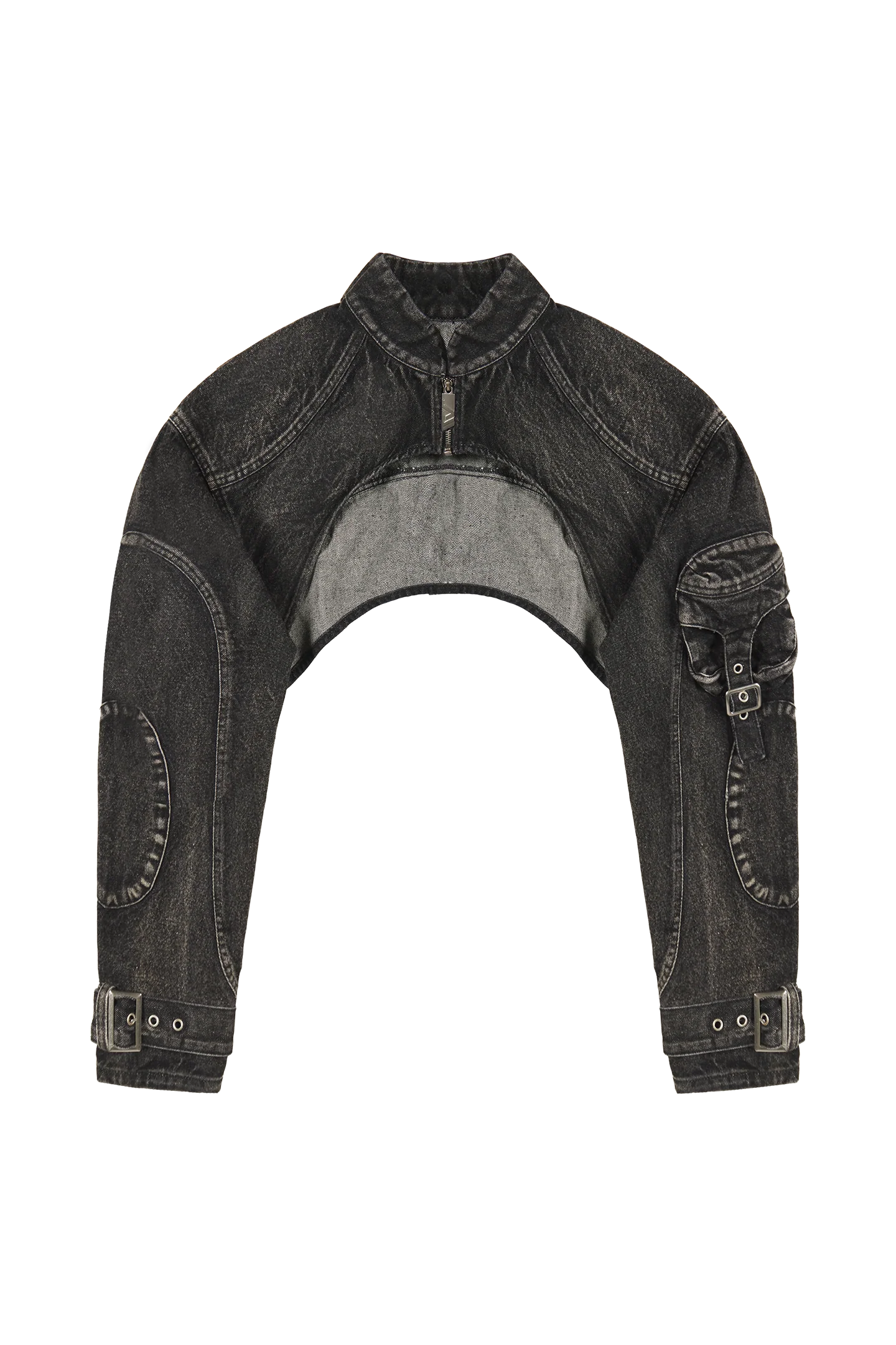 Black Cropped Denim Jacket