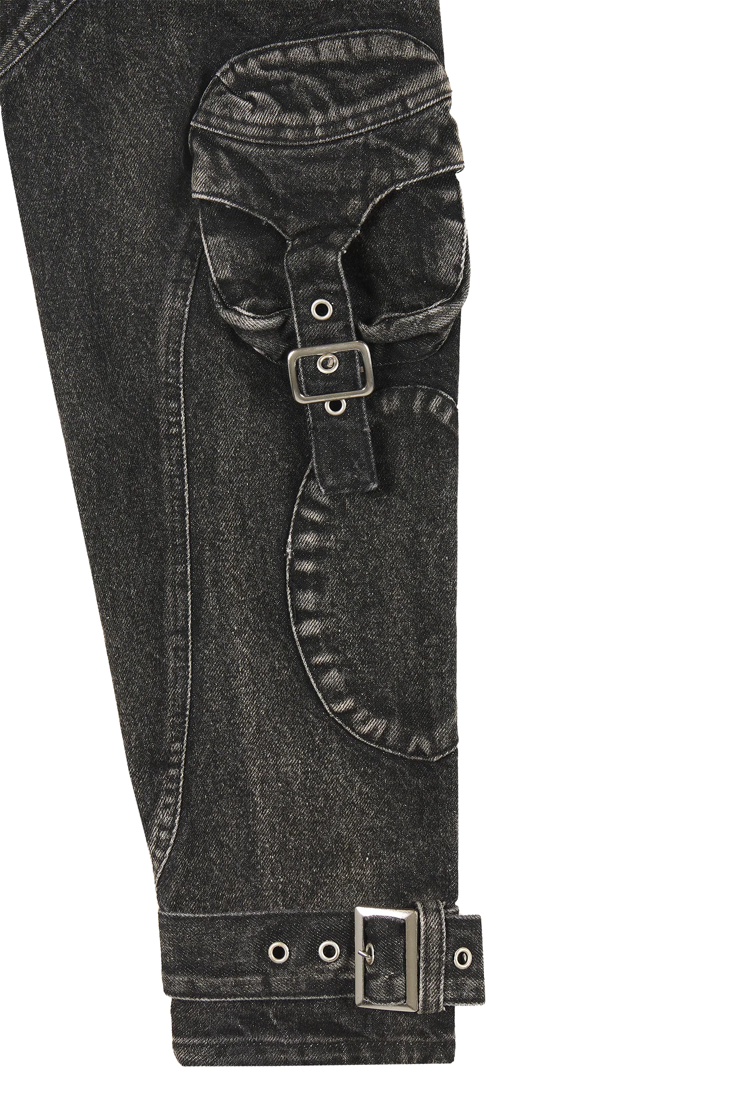 Black Cropped Denim Jacket - Image 4