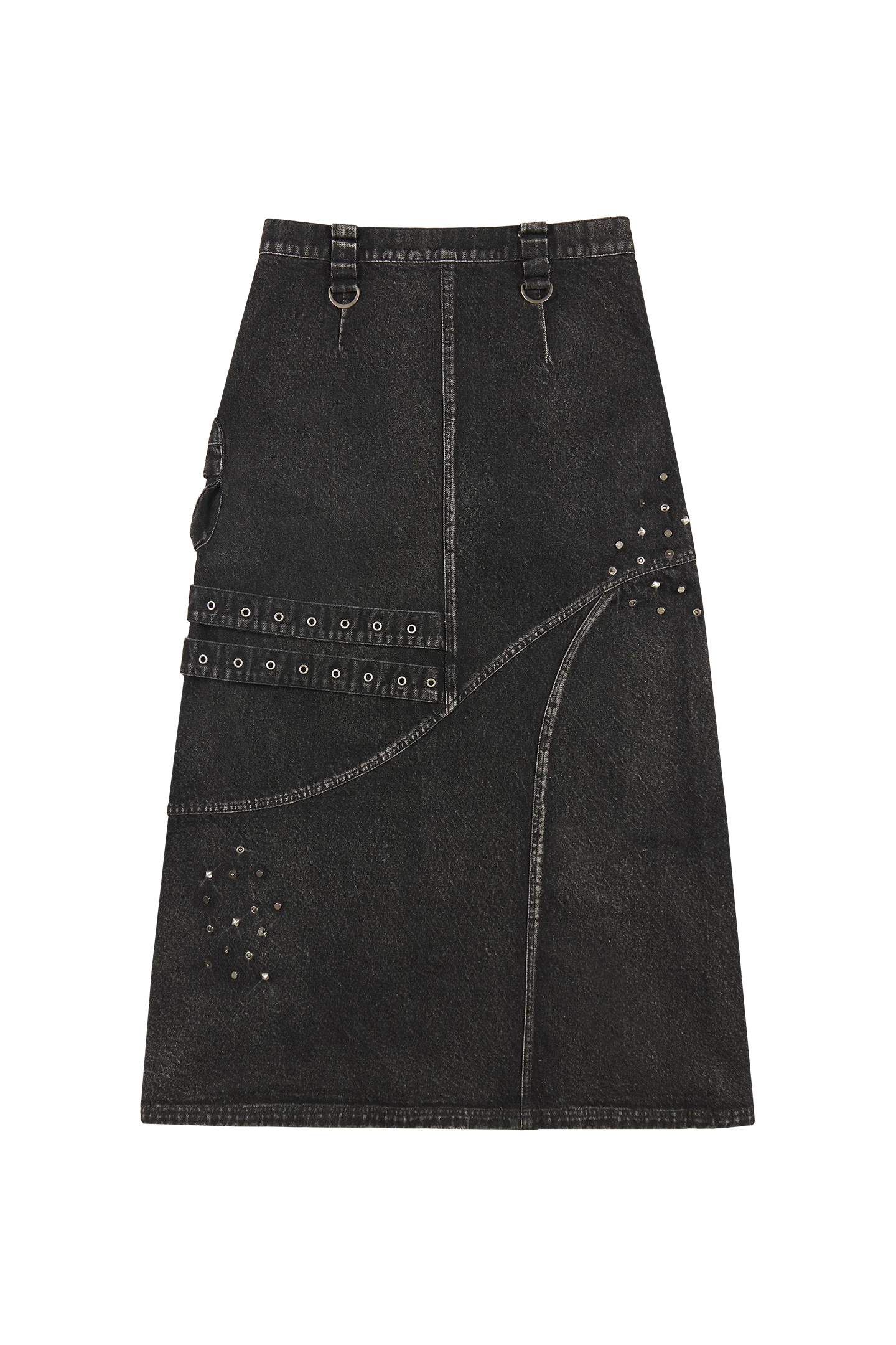 Black Denim Maxi Skirt - Image 3