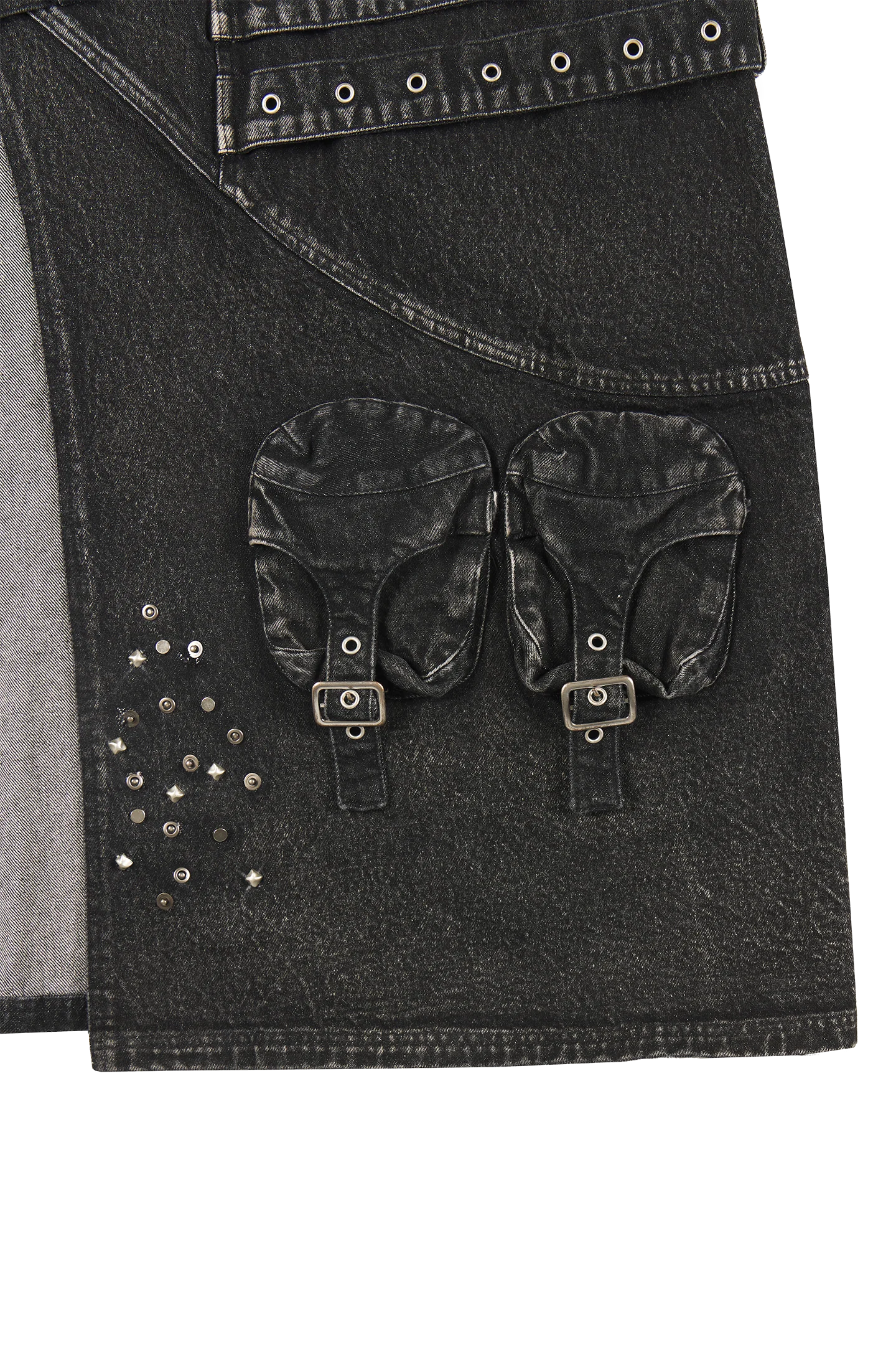 Black Denim Maxi Skirt - Image 5