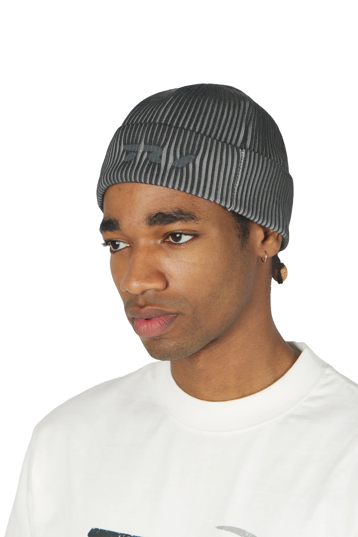 Black Logo Knit Beanie - Image 2