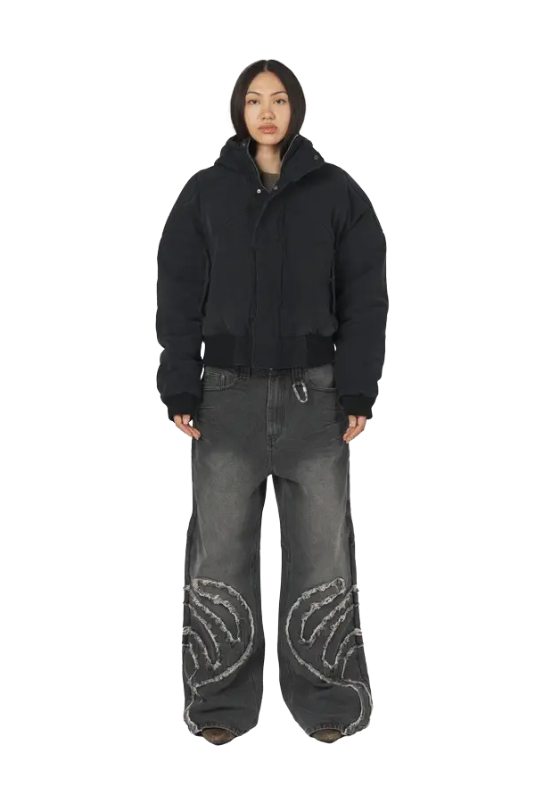 Black Mecha Puffer Jacket - Image 3