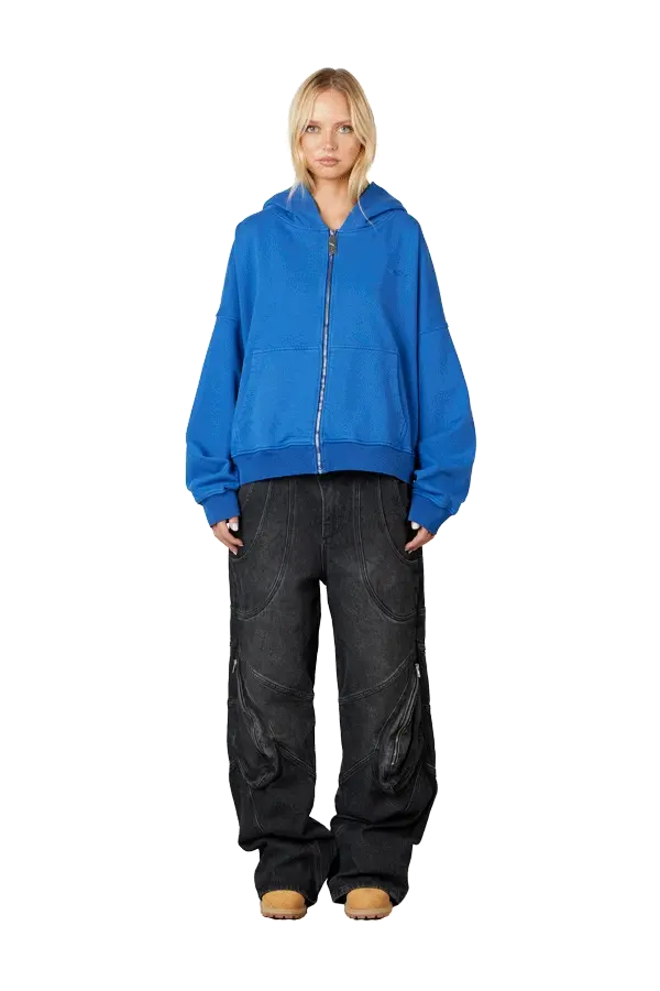 Blue Logo Zip Hoodie - Image 3