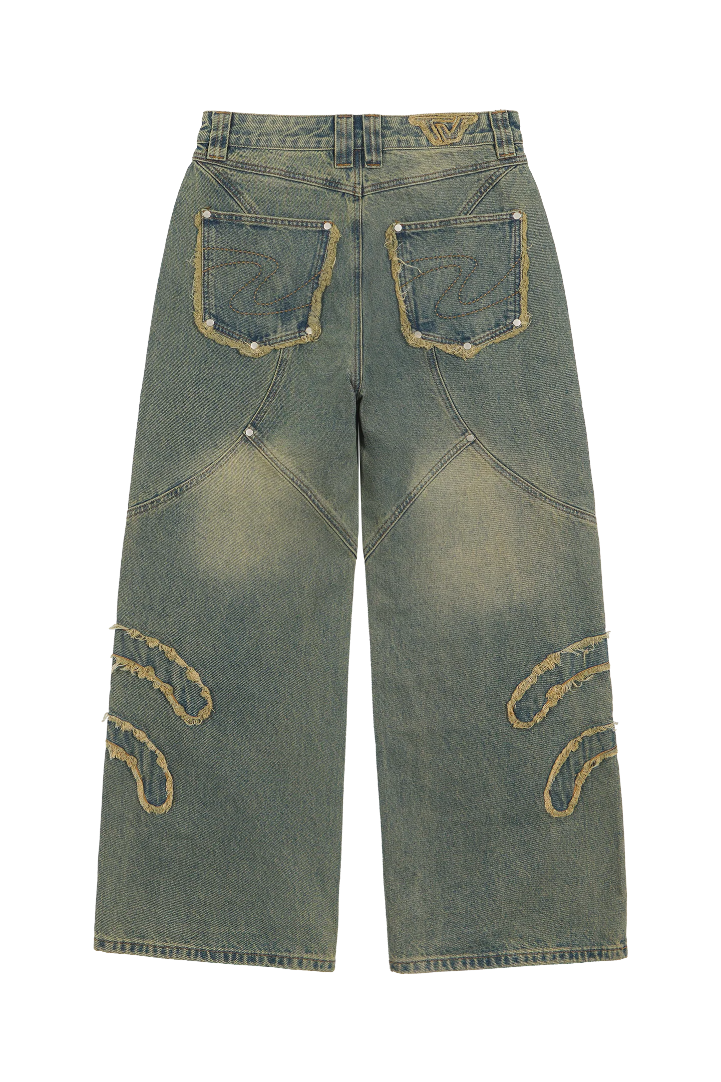 Blue Patched Denim Jeans - Image 4