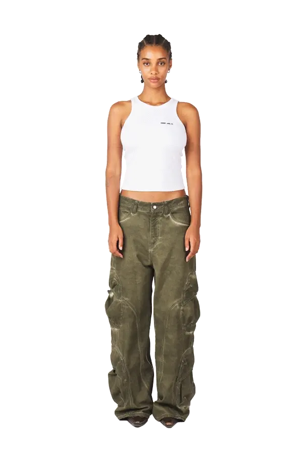 Burnt Olive Cargo Pants - Image 3