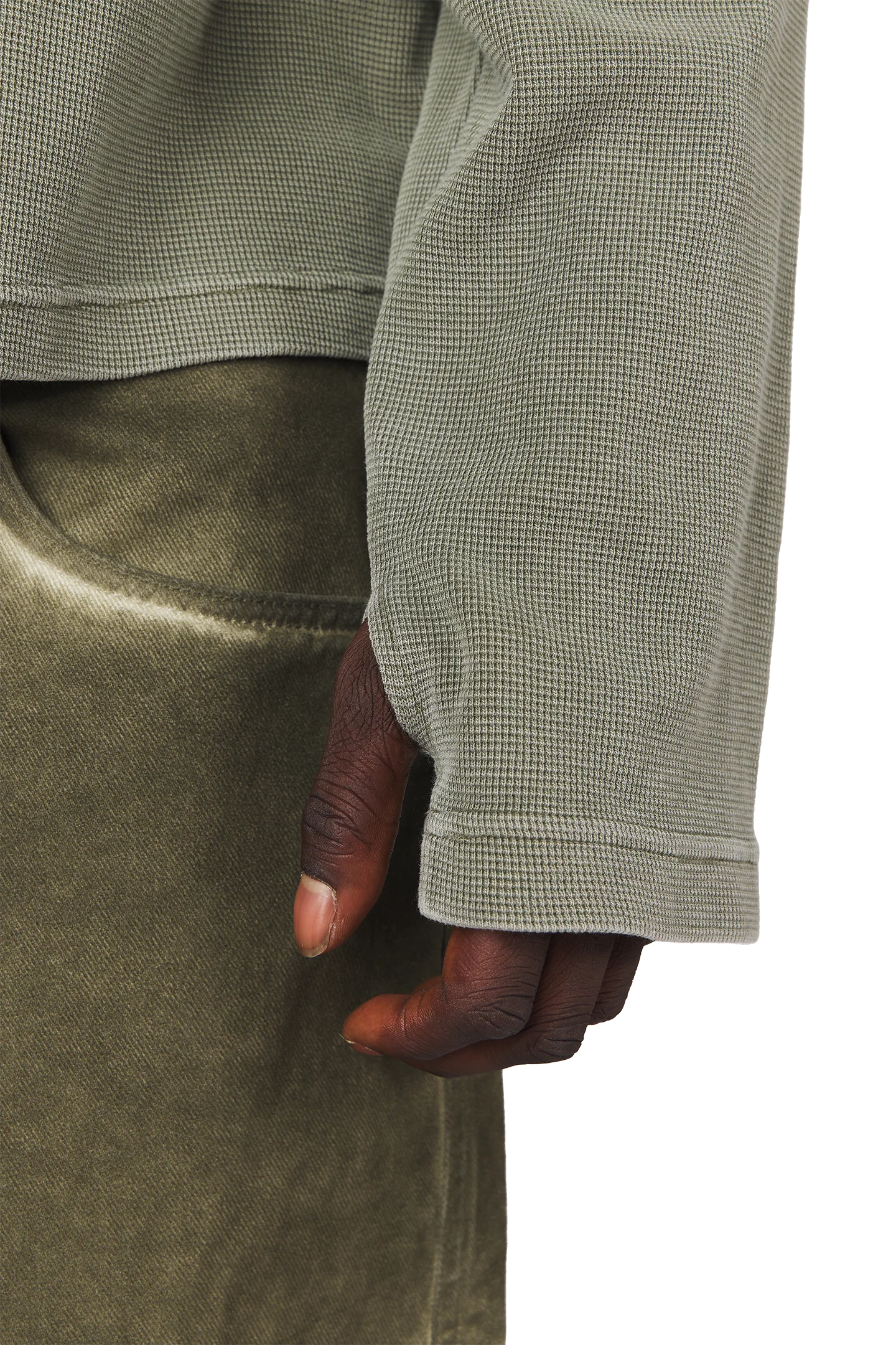 Burnt Olive Waffle Longsleeve - Image 7