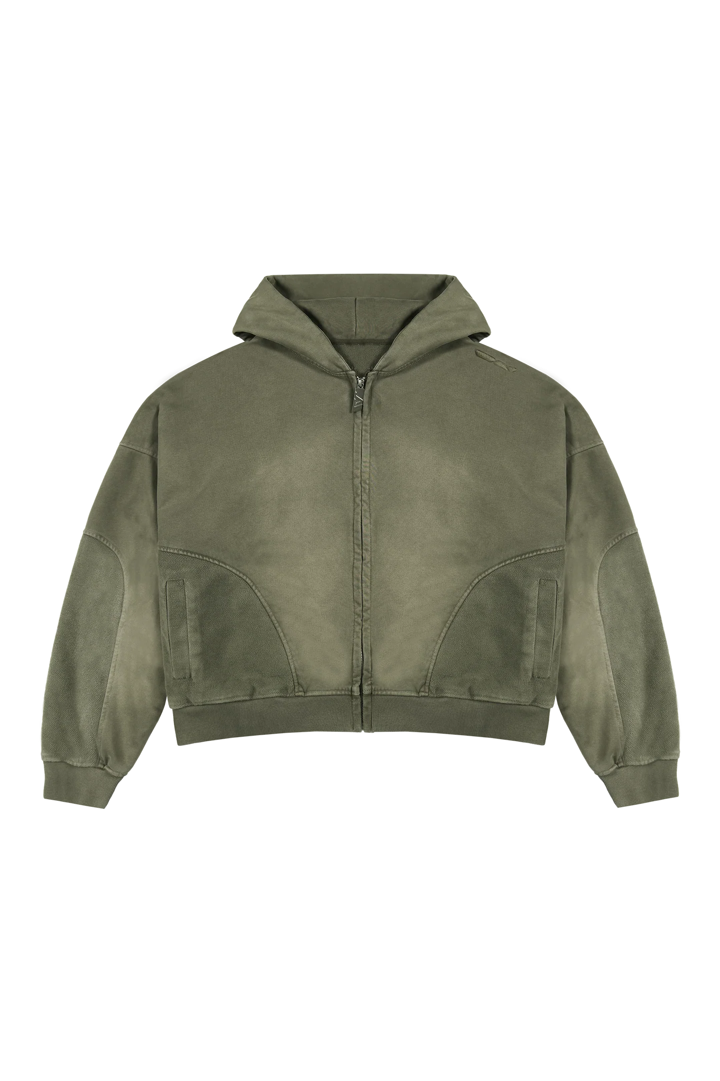 Burnt Olive Zip Hoodie - Image 4
