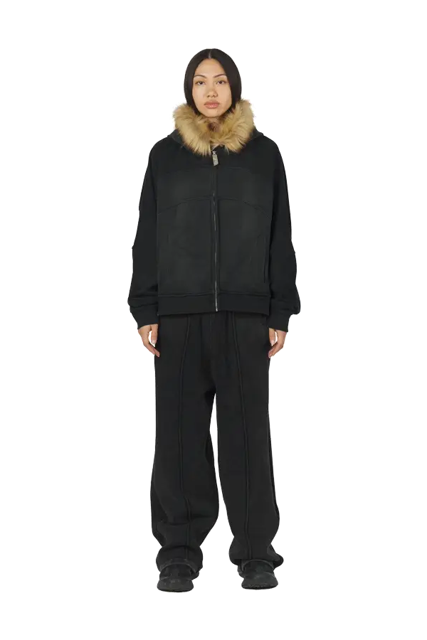Black Fur Zip-Hoodie - Image 3