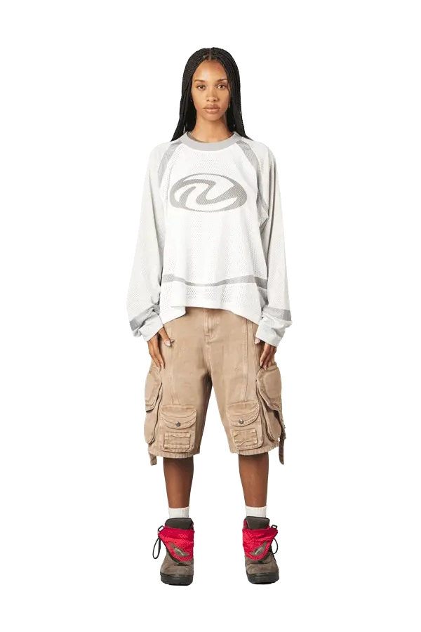 Grey Mesh Long Sleeve - Image 3