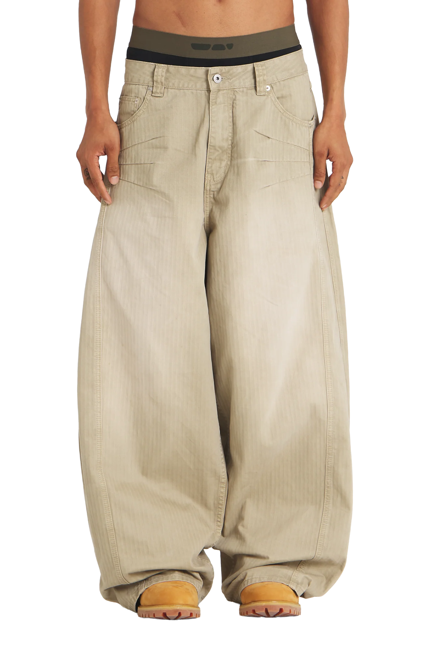 Herringbone Pants Beige