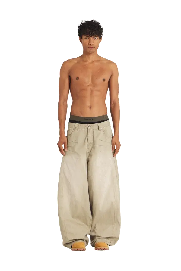 Herringbone Pants Beige - Image 2
