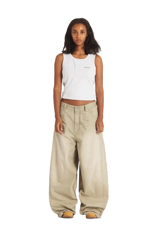 Herringbone Pants Beige - Image 3