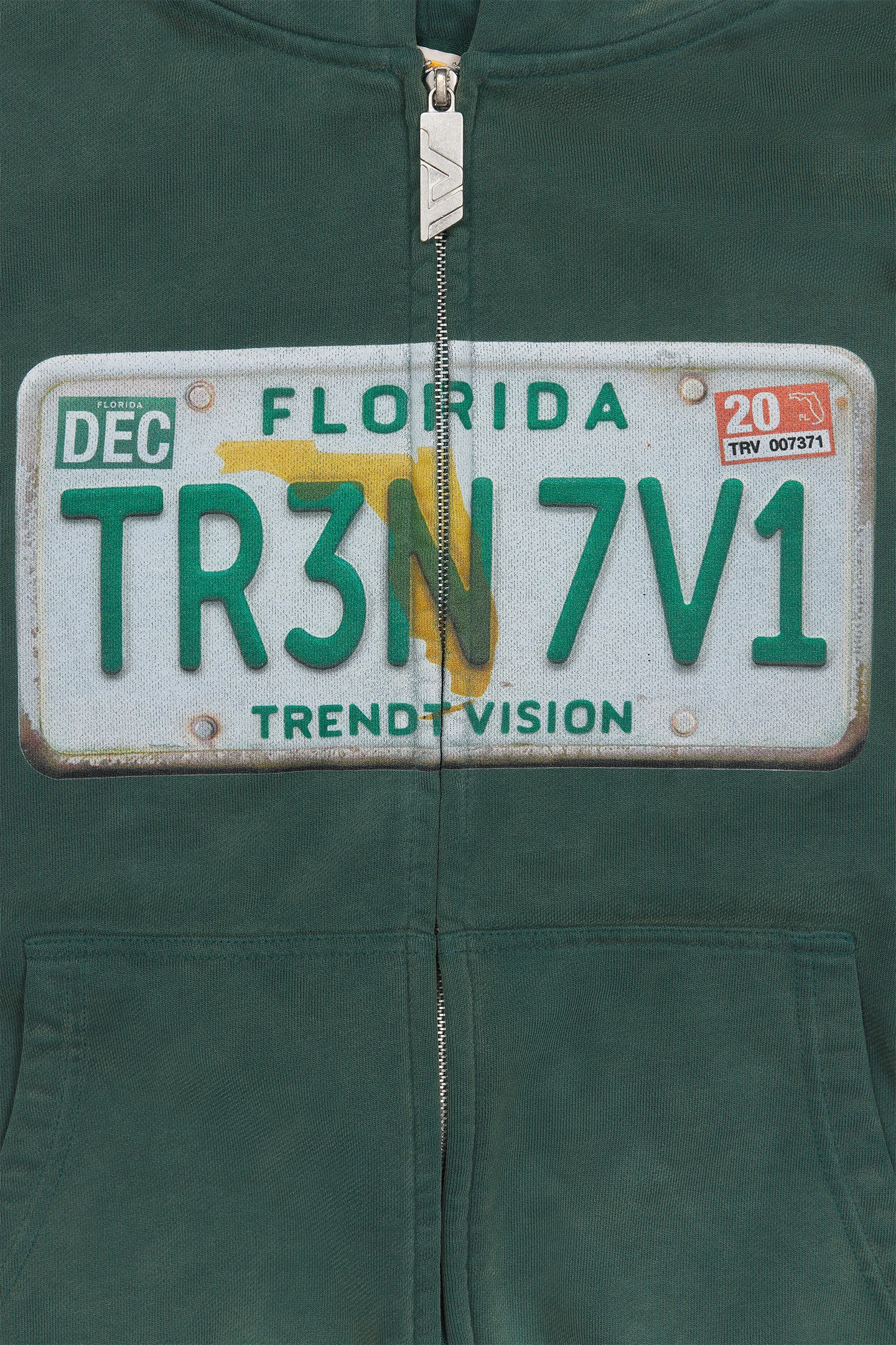 License Plate Zip Hoodie Forest Green - Image 4