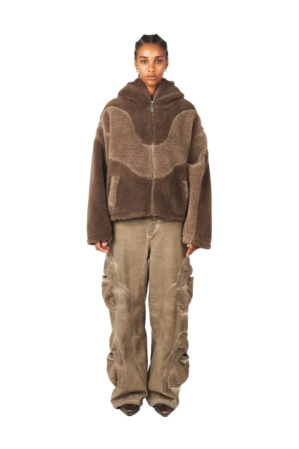 Mud Brown Fleece Jacket - Image 3