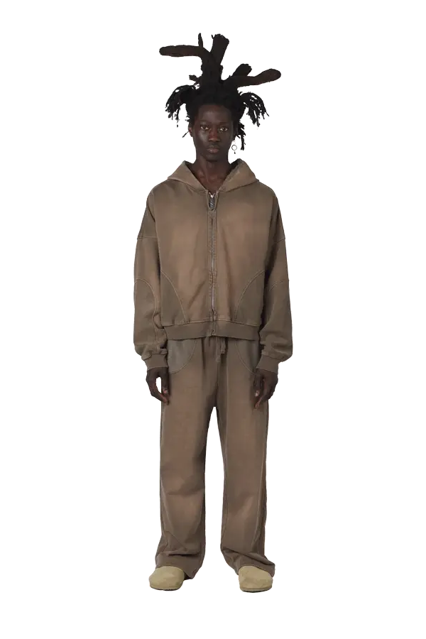 Mud Brown Zip Hoodie - Image 3