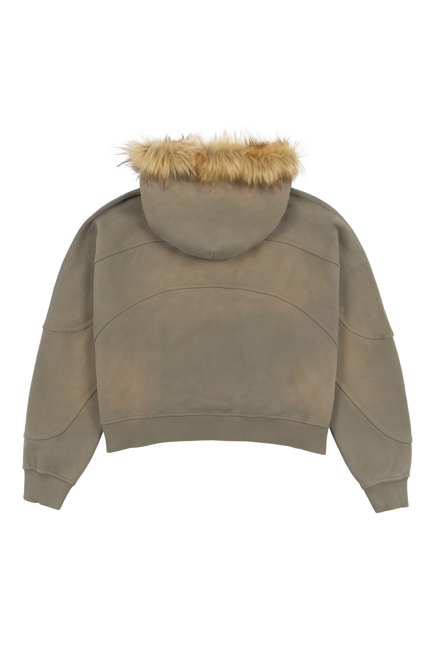 Olive Fur Hoodie - Image 4