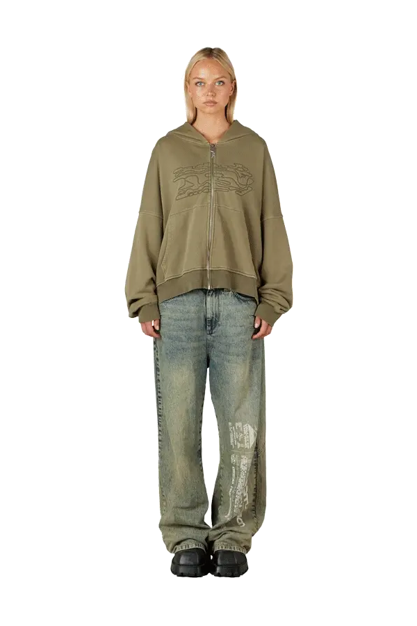 Olive Zip Hoodie - Image 3