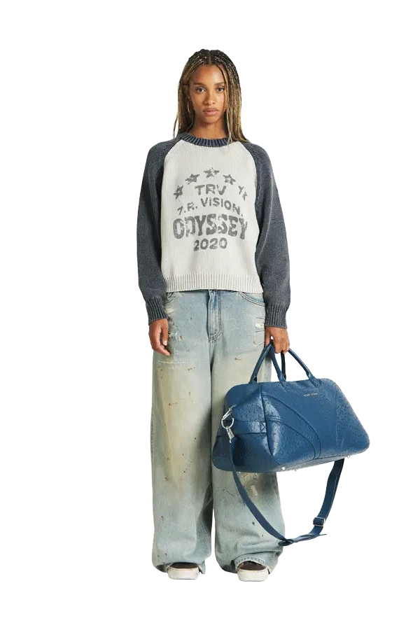 "Ostrich" Duffle Bag Blue - Image 3