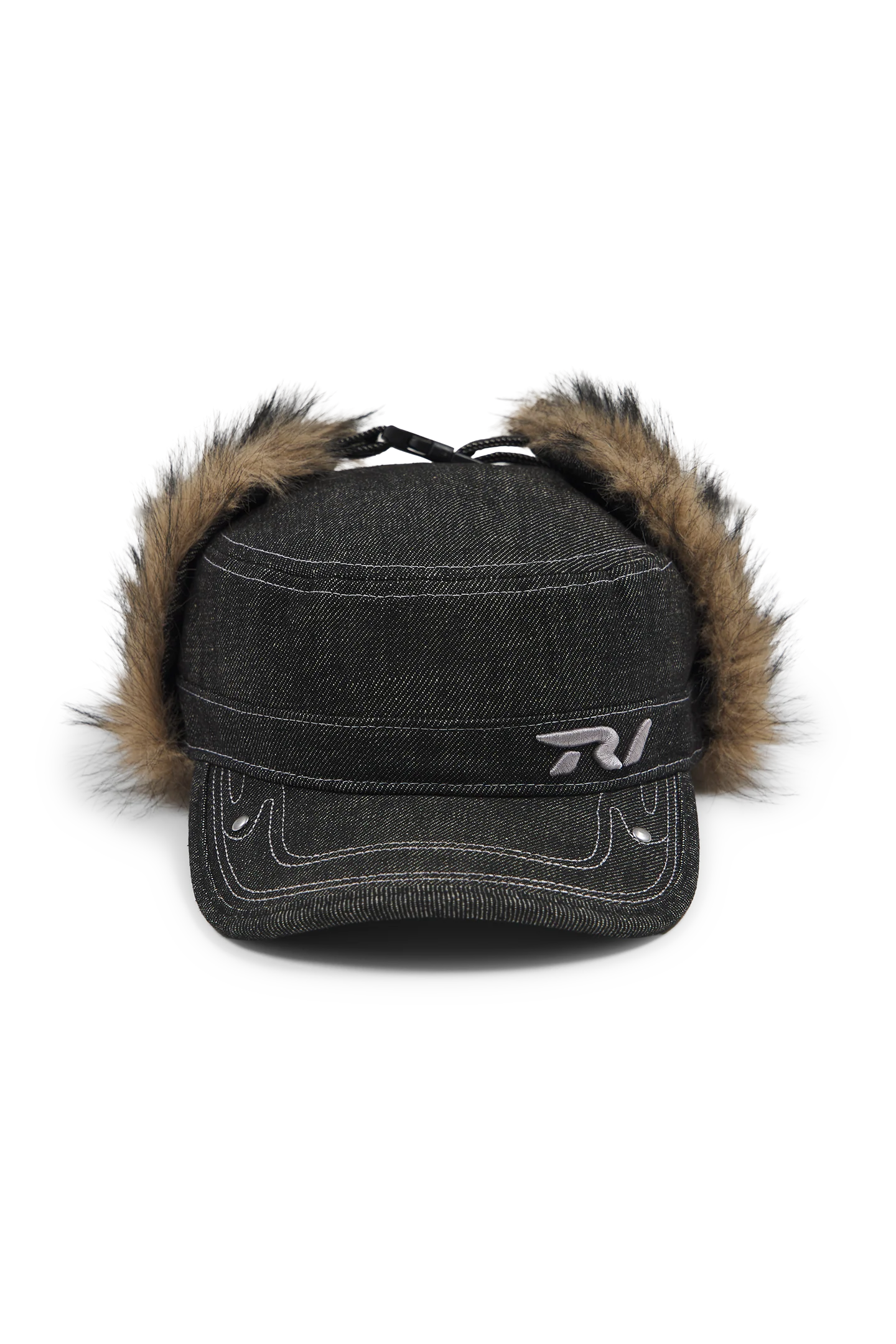 Raw Denim Fur Cap - Image 3