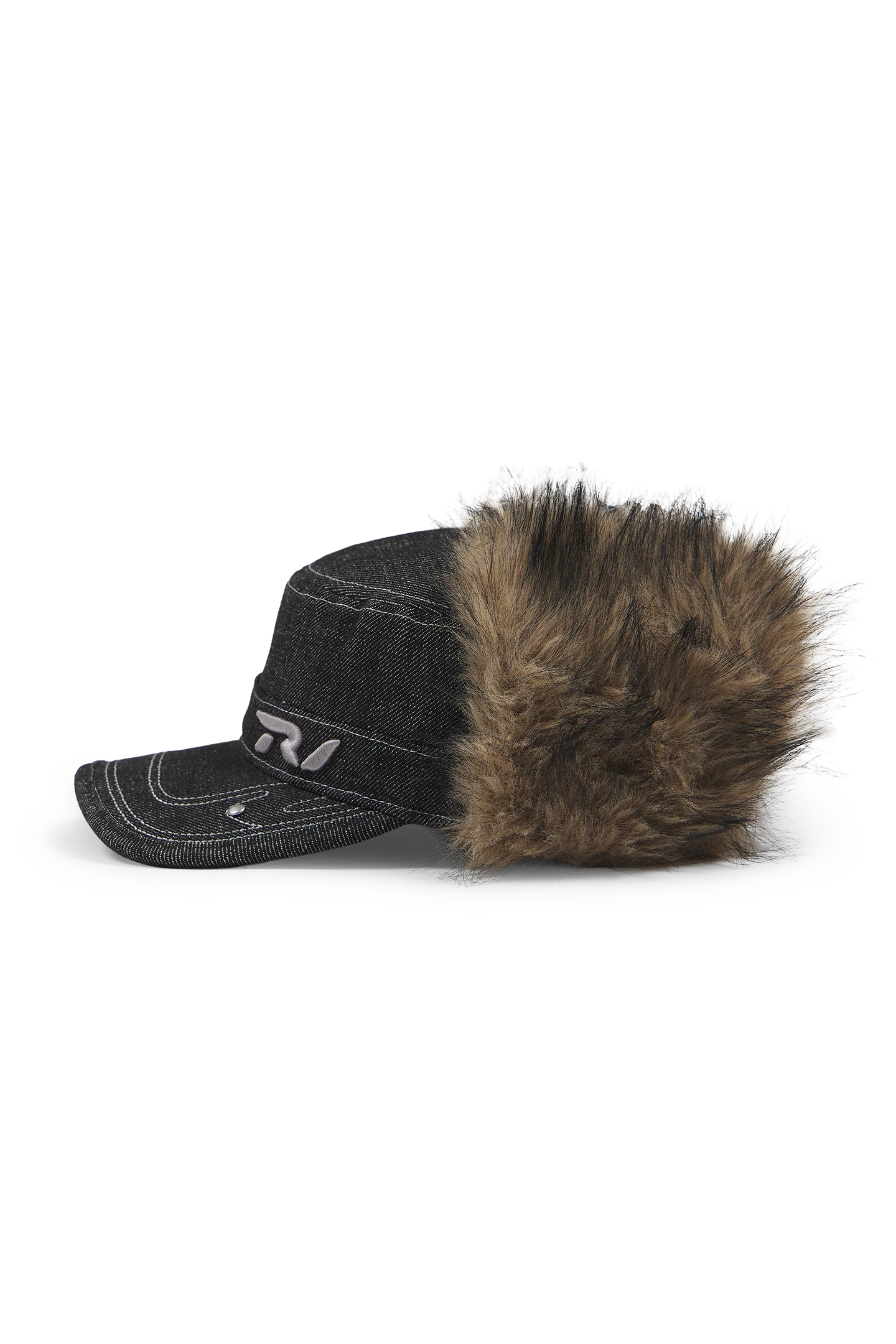 Raw Denim Fur Cap - Image 5