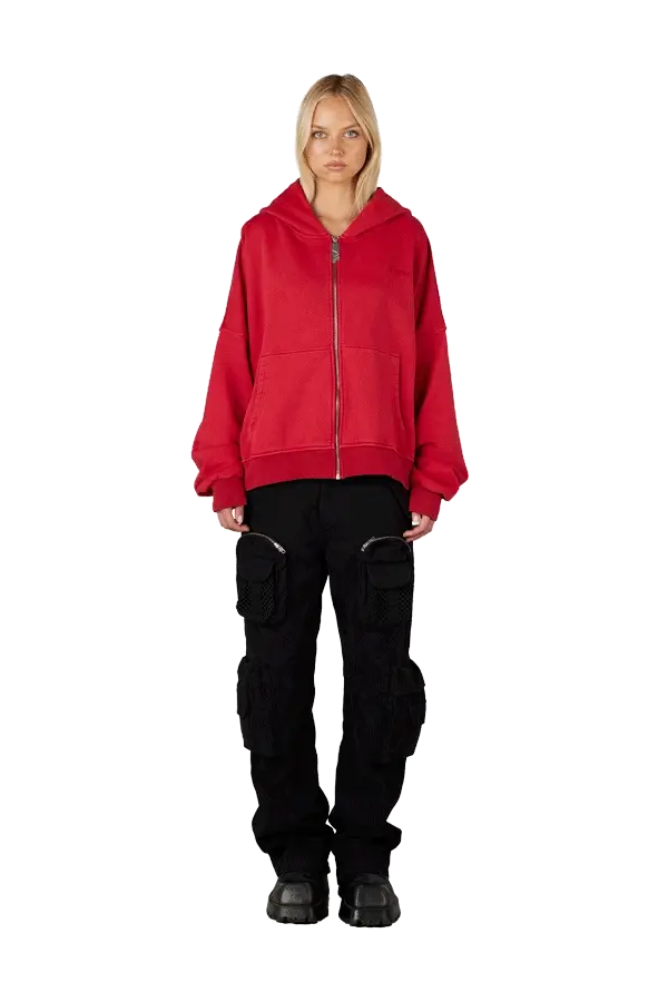 Red Logo Zip Hoodie - Image 3