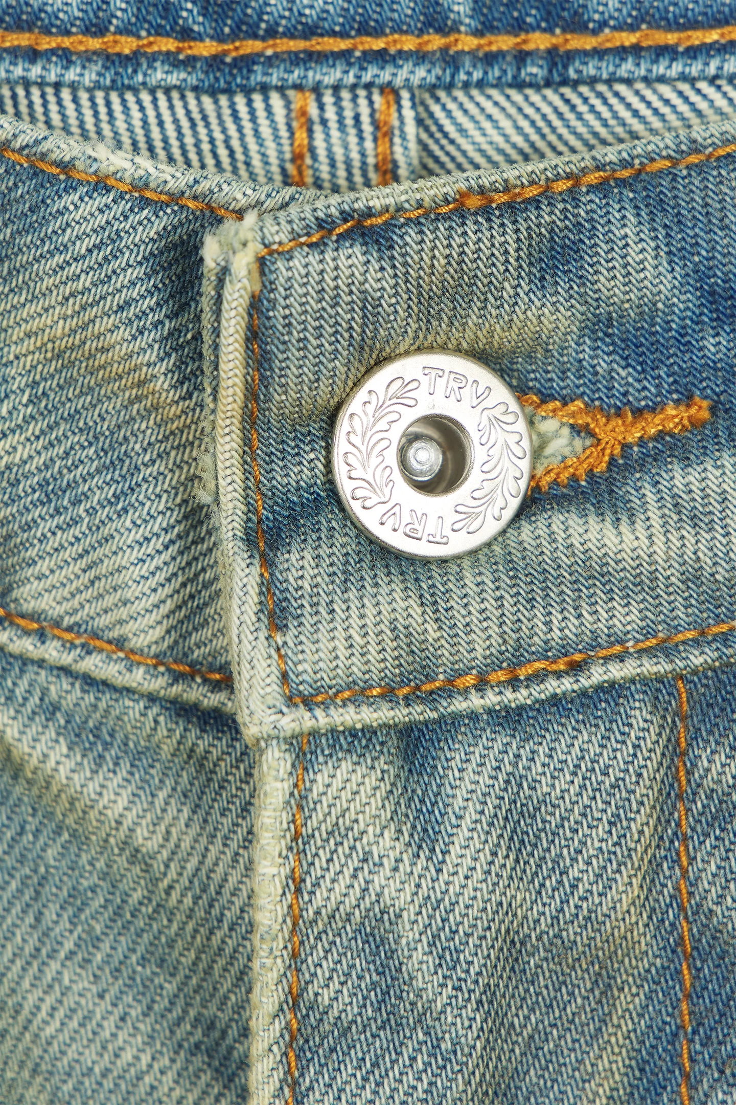 Repaired Construction Denim Jeans Blue - Image 7