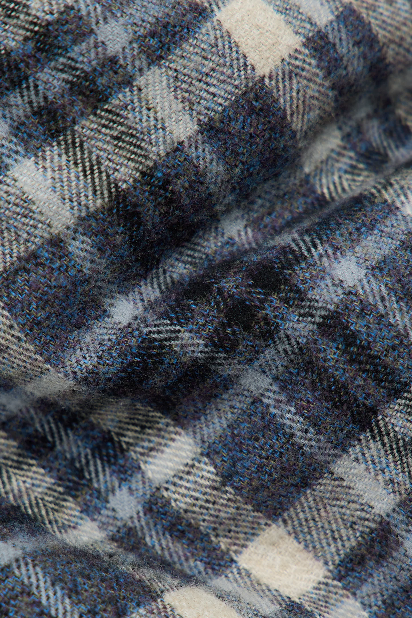 Reversible Flannel Zip-Hoodie Grey Blue - Image 10