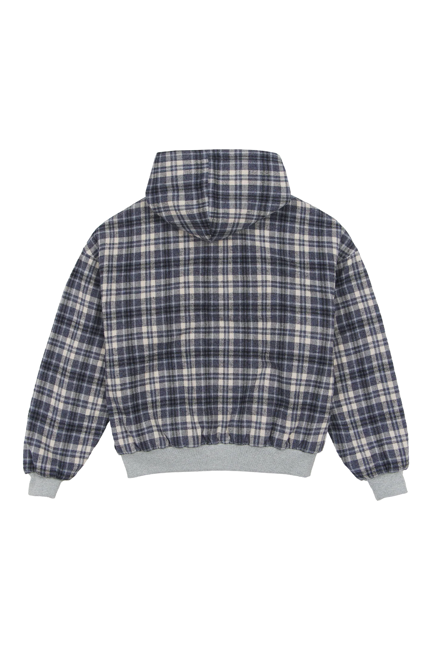 Reversible Flannel Zip-Hoodie Grey Blue - Image 7
