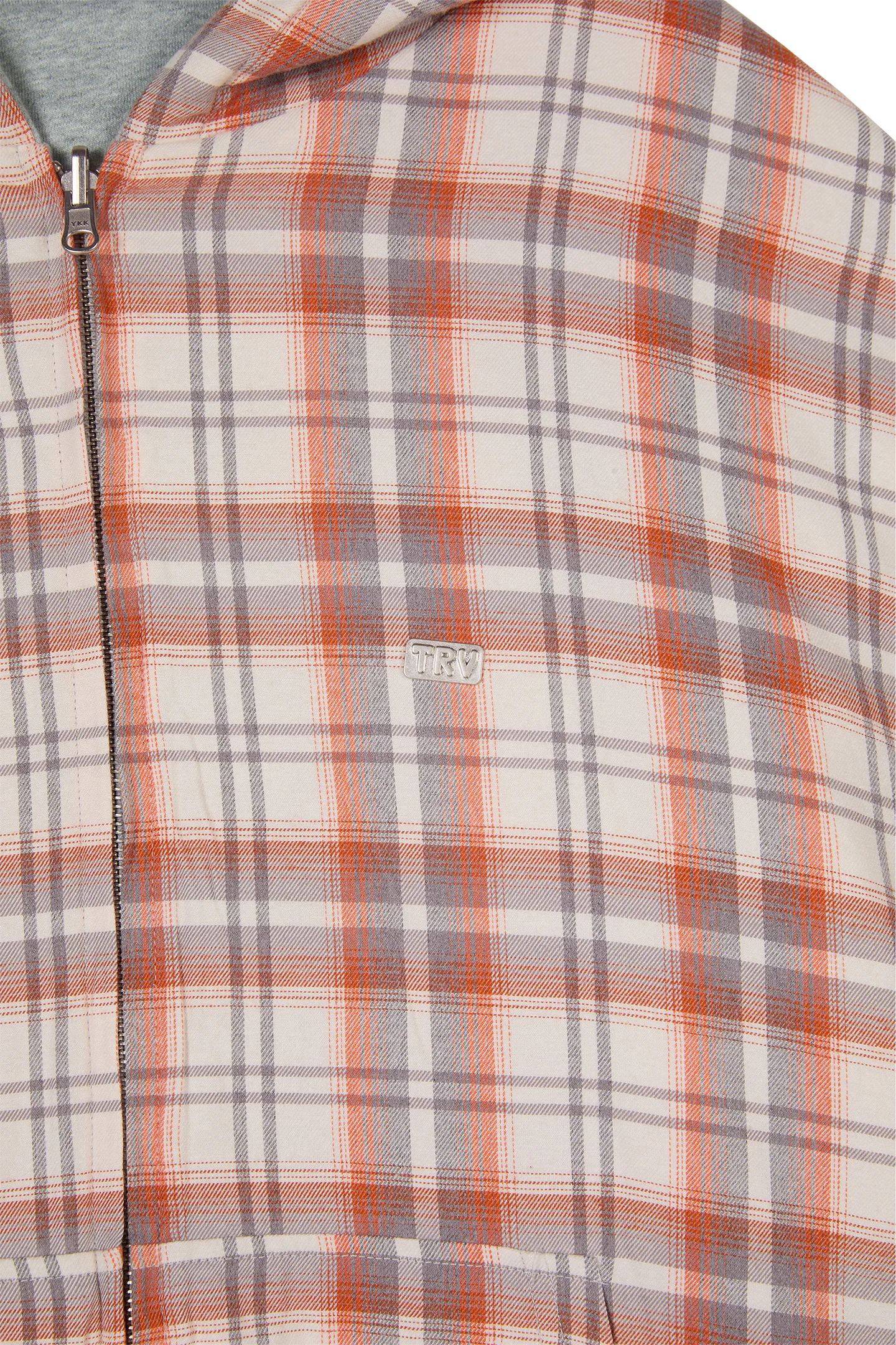 Reversible Flannel Zip-Hoodie Orange - Image 10