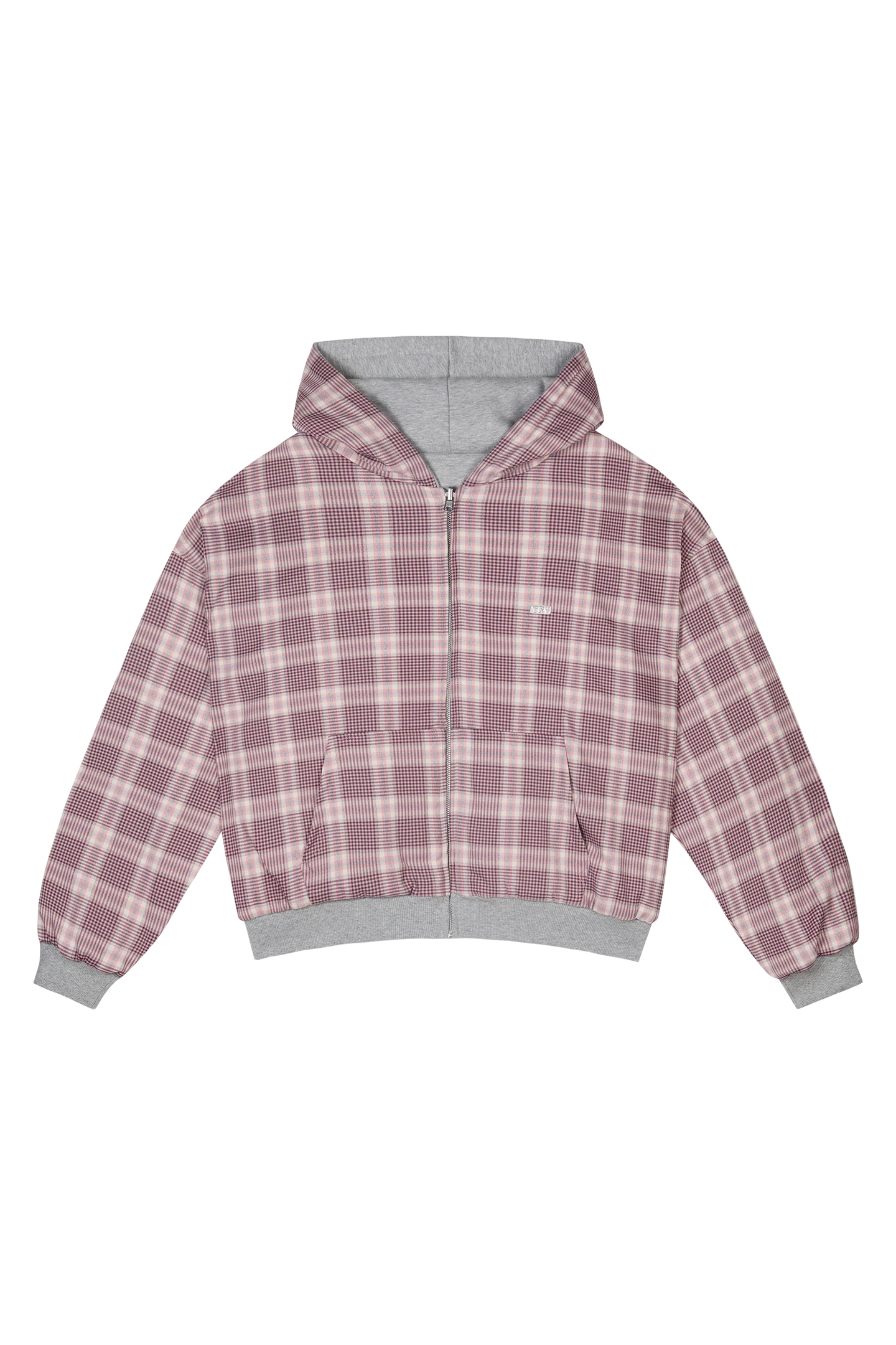 Reversible Flannel Zip-Hoodie Pink - Image 10
