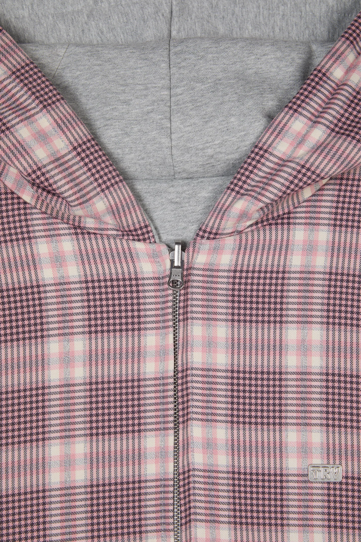 Reversible Flannel Zip-Hoodie Pink - Image 12