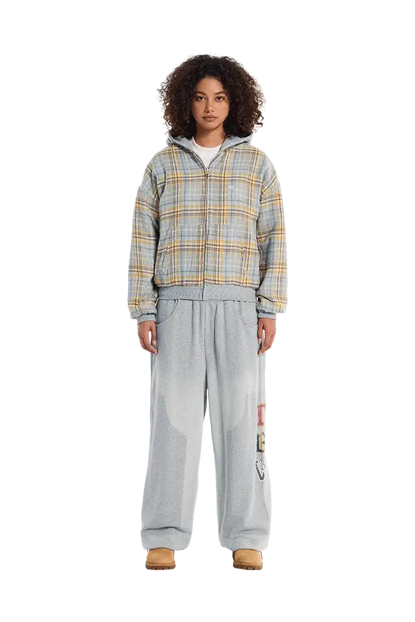 Reversible Flannel Zip-Hoodie Yellow - Image 4