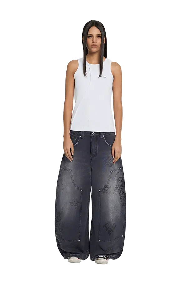 Scribbled Double Knee Pants - Image 3