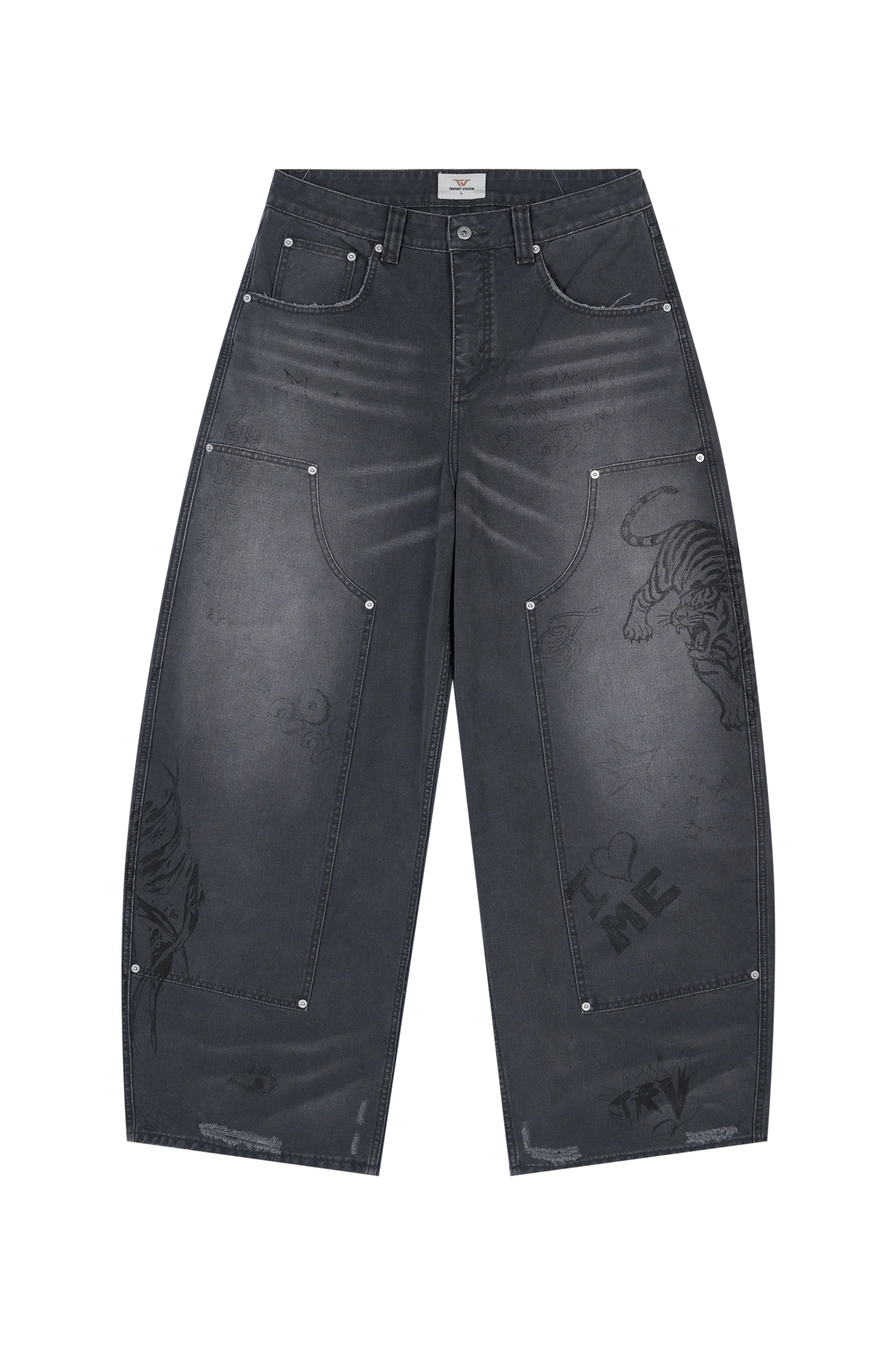 Scribbled Double Knee Pants - Image 4