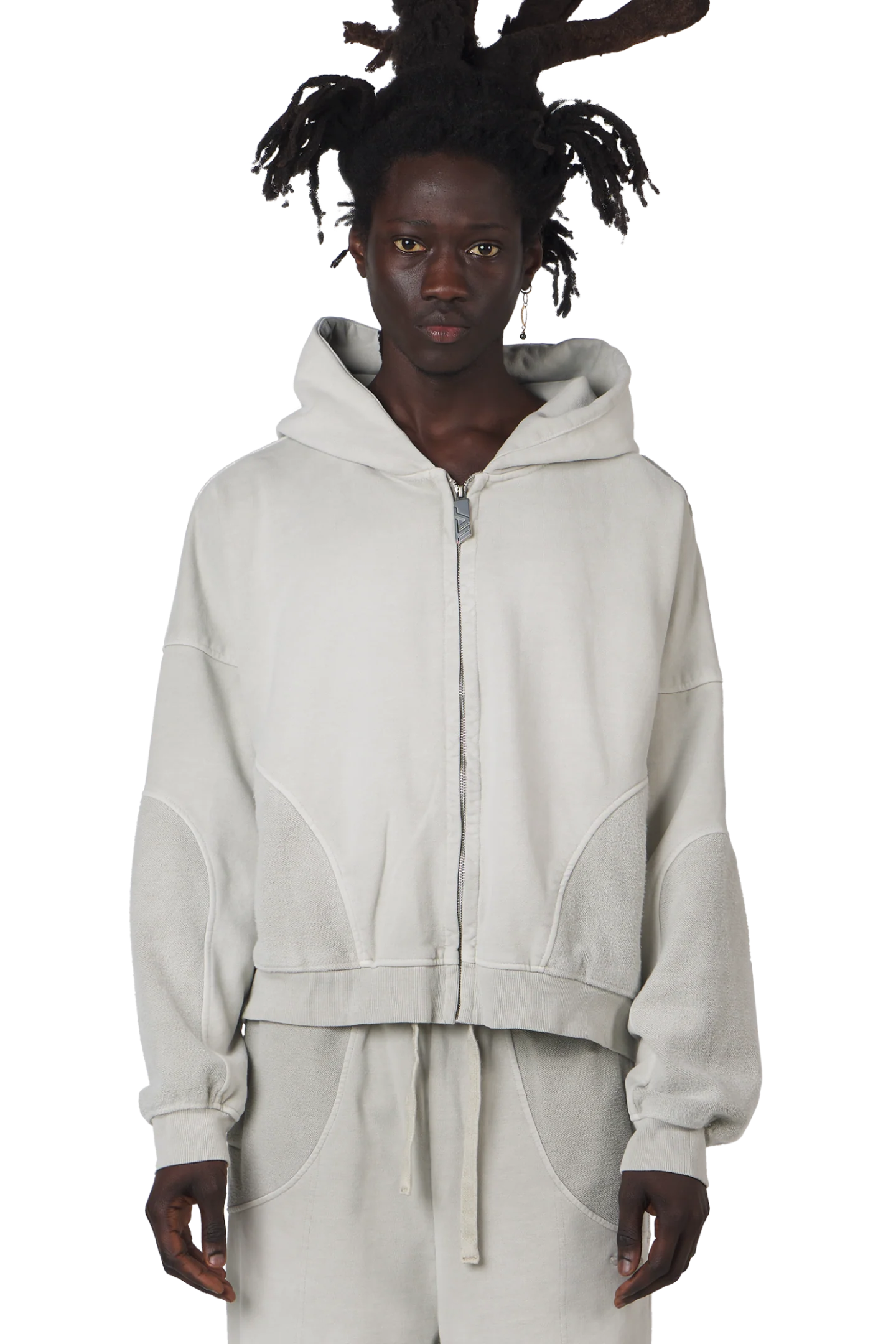 Stone Grey Zip Hoodie