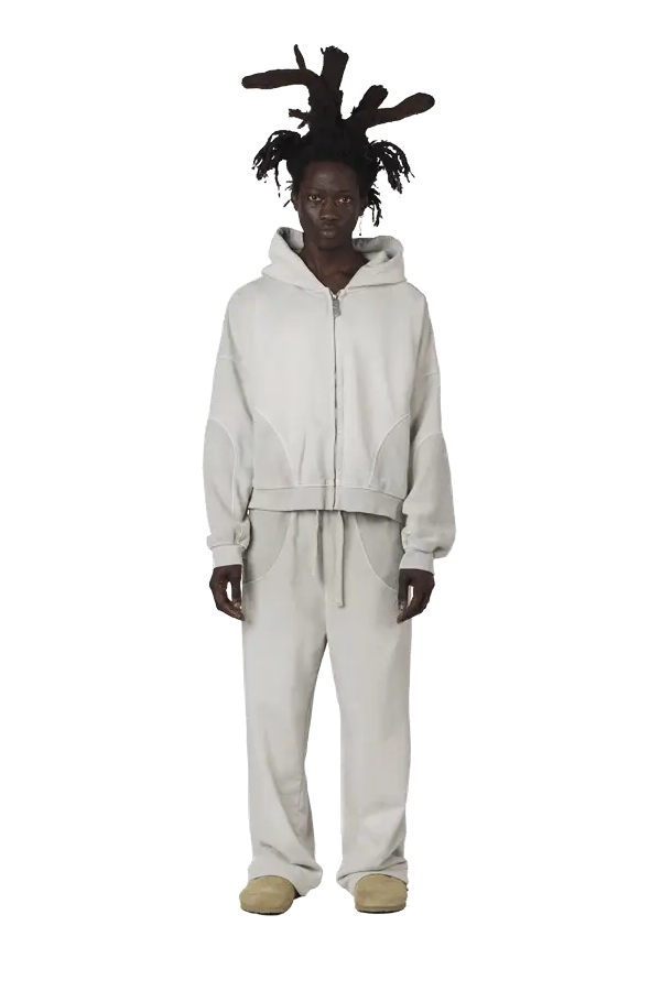 Stone Grey Zip Hoodie - Image 2