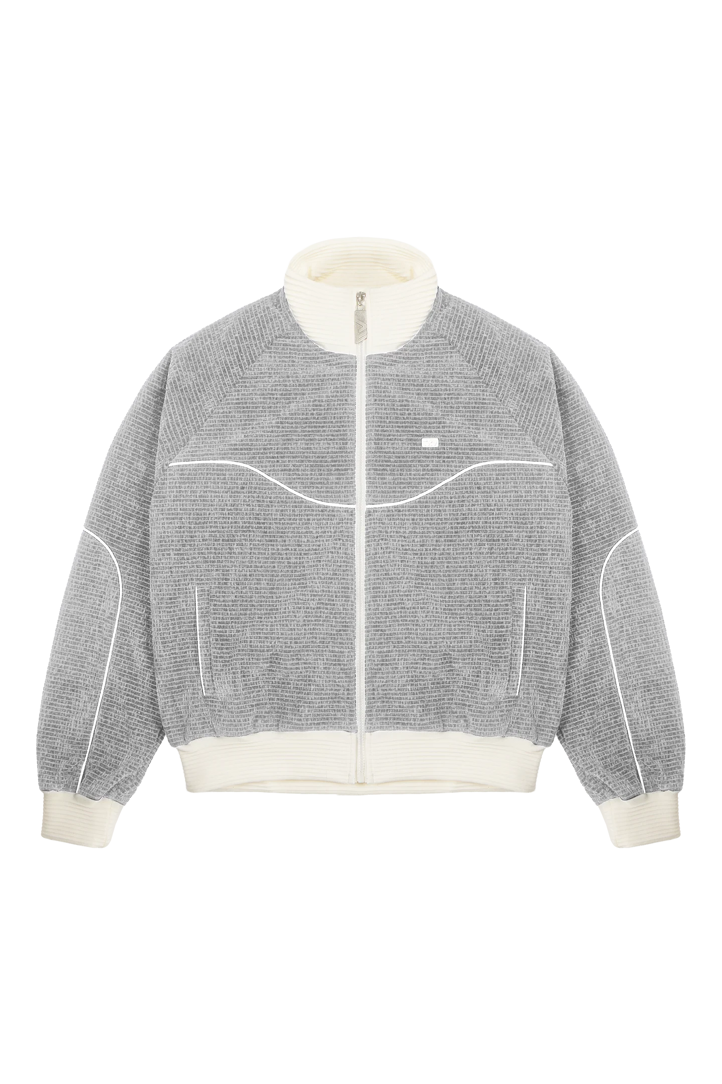 Velour Track Jacket Grey - Image 3