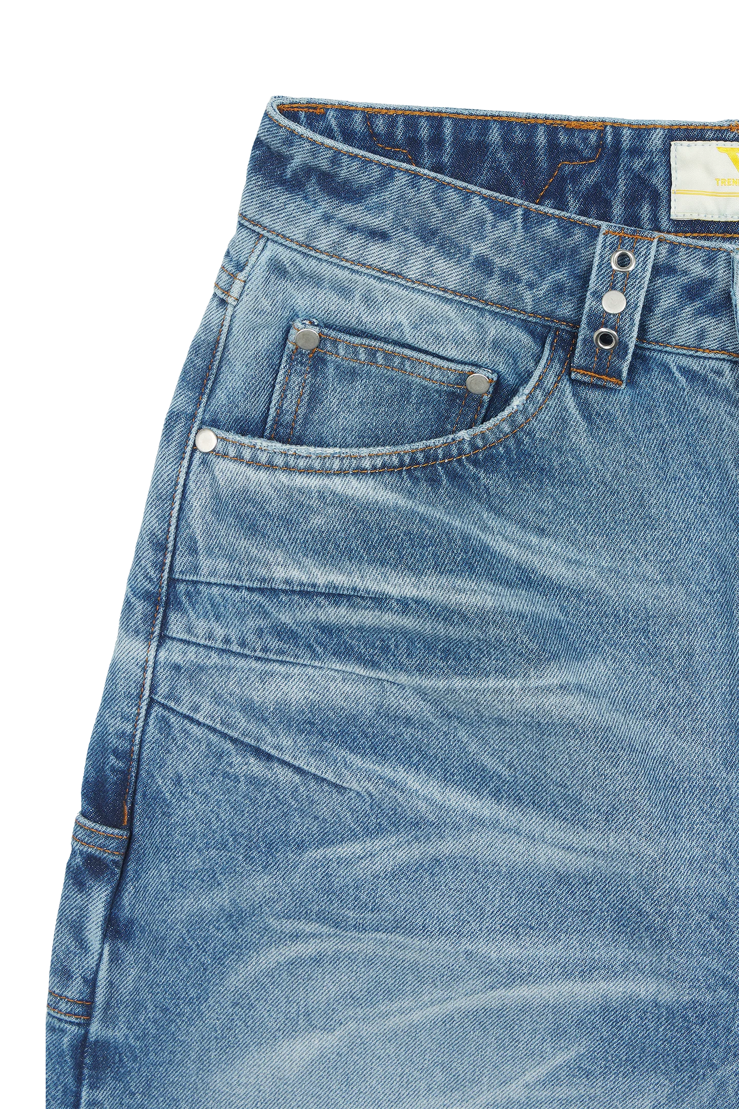 Blue Whisker Denim Jeans - Image 7