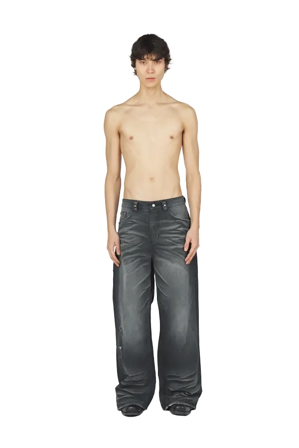 Black Whisker Denim Jeans - Image 2