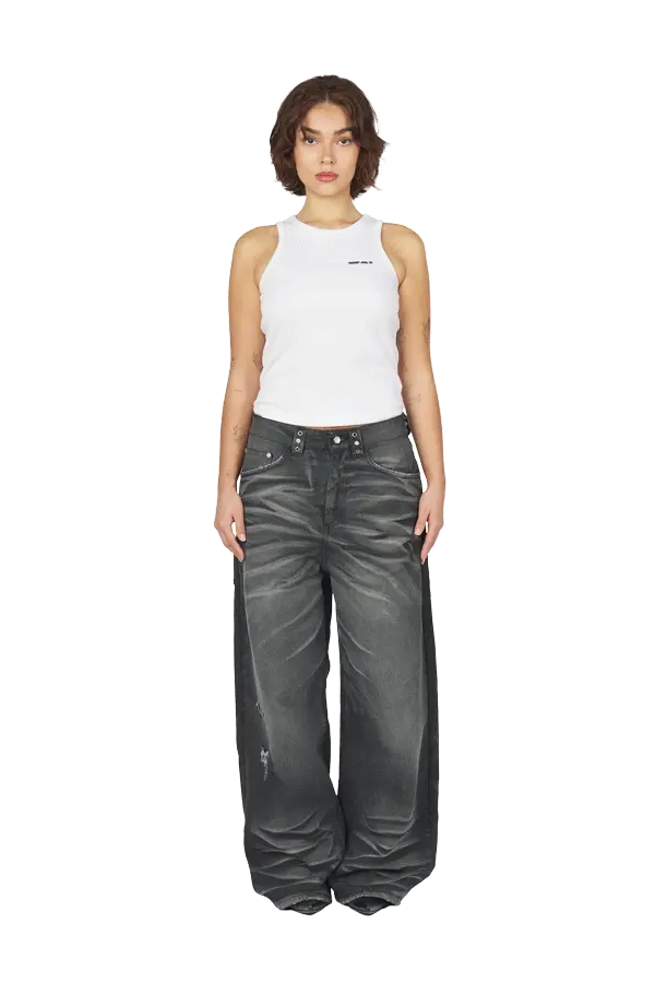 Black Whisker Denim Jeans - Image 3