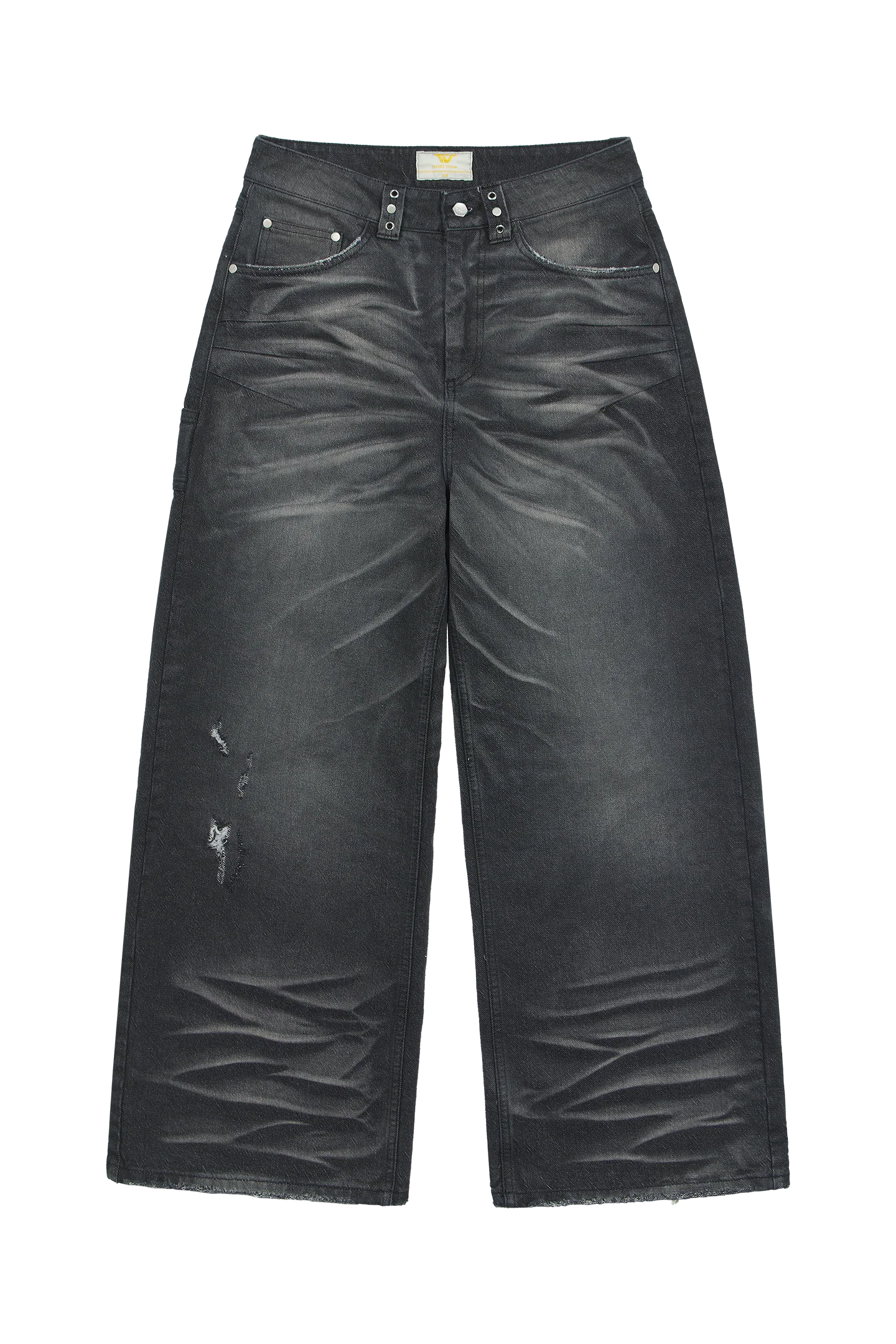 Black Whisker Denim Jeans - Image 4