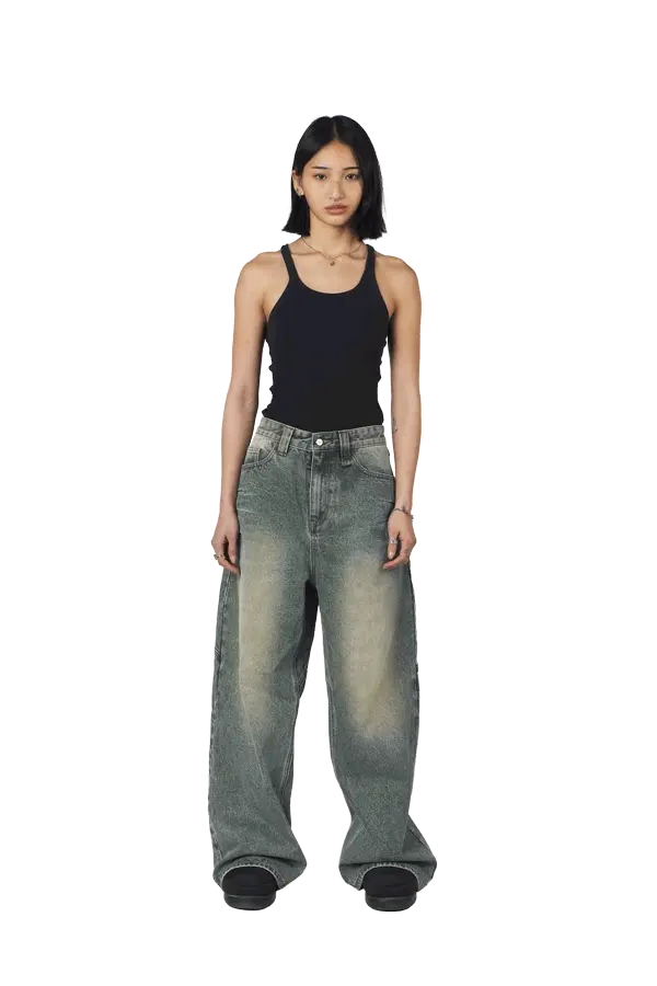 Yellow/Blue Denim Jeans - Image 3